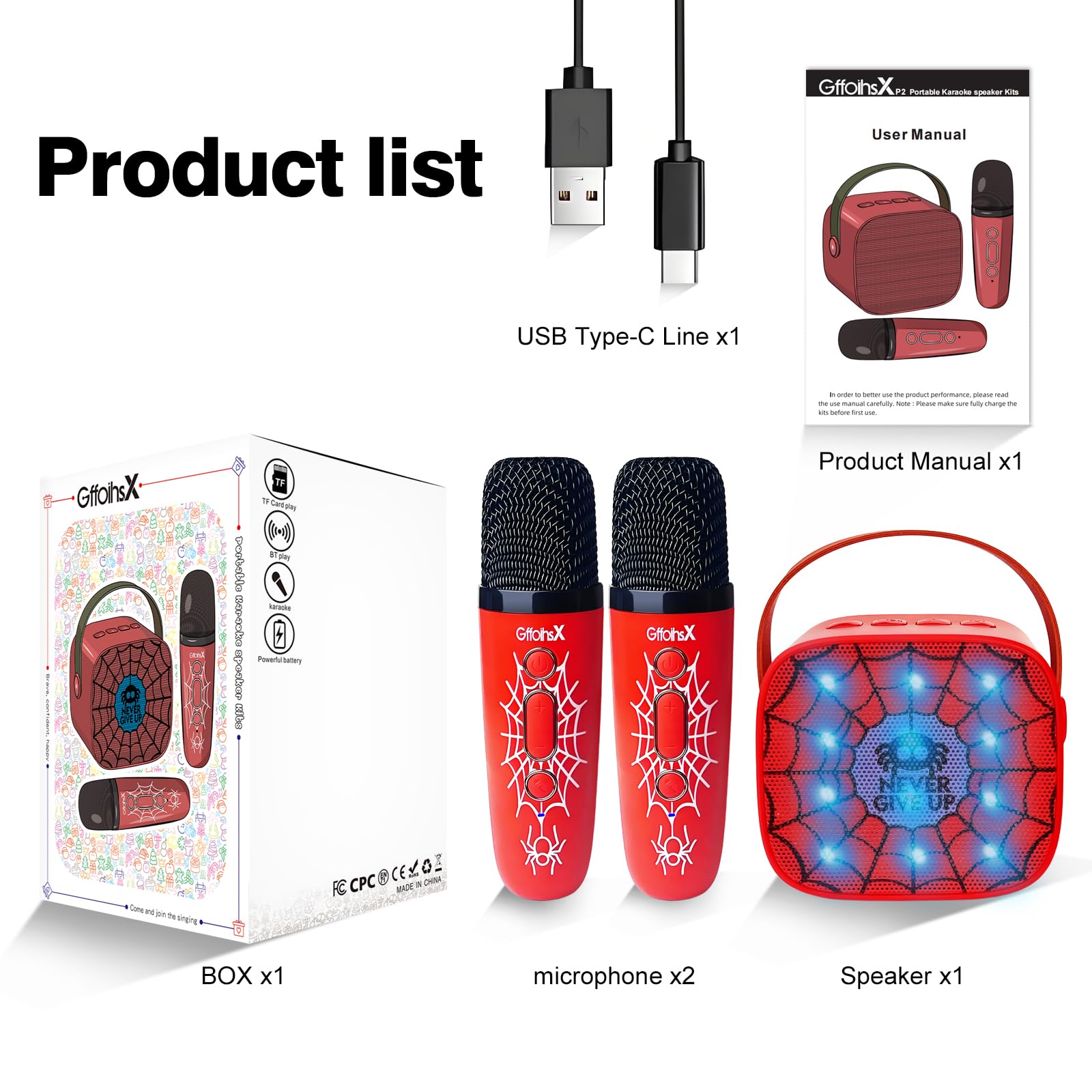 Mini-Karaoke-Maschine für Kinder mit 2 kabellosen Mikrofonen, 4, 5, 6, 7, 8, 9, 10, 11, 12+ Jahre altes Mädchen, Jungen, Geburtstagsgeschenk, singendes Mikrofon, 3–12 Jahre, Kinderspielzeug