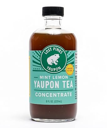 Mint Lemon Yaupon Tea Concentrate makes 1/2 gallon - Made with sustainably wild harvested yaupon, the only caffeinated plant native to North America