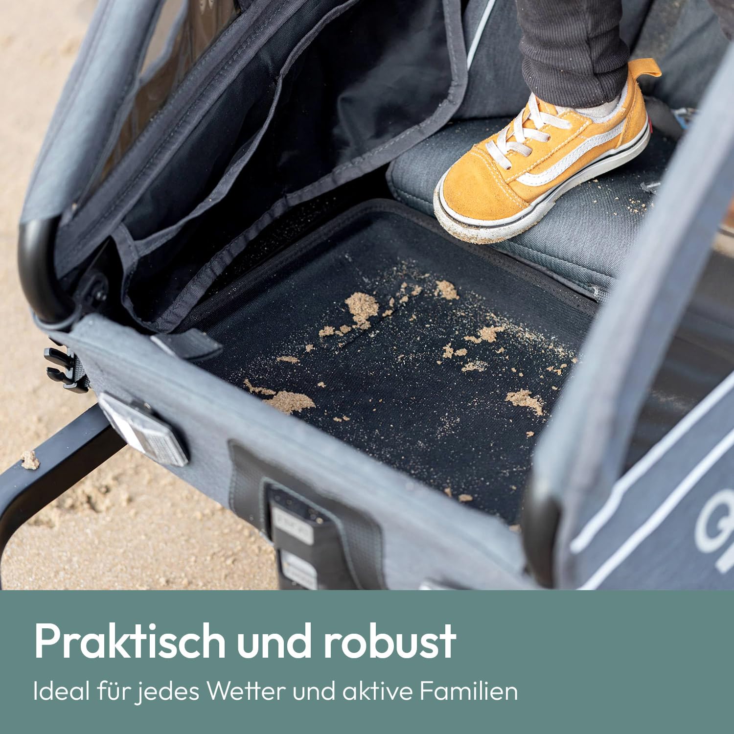 Qeridoo Schutzwanne für Einsitzer | Passend für Qeridoo Fahrradanhänger für EIN Kind | Zubehör für Kinderfahrradanhänger | Schmutzwanne für Fahrrad Anhänger Kinder