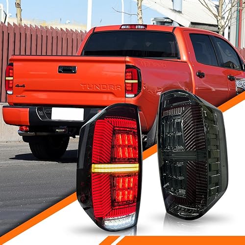 Miniatura 1 de YHY - Luces traseras para Toyota Tundra 2014-2021 LED ahumadas traseras accesorios de repuesto para lámpara trasera intermitentes luces de freno