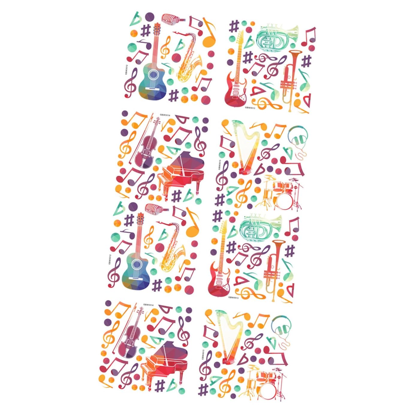 ARTIBETTER 8pièces Autocollants Muraux Musique Stickers Notes Musicales Autocollants Décoratifs Pour Salle De Musique Faciles à Appliquer Et Retirer Décoration Créative De Chambre