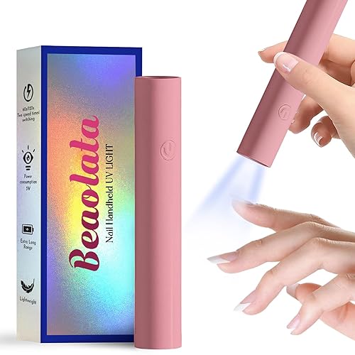 Lámpara de uñas UV, mini luz UV de mano para uñas, secador de uñas USB inalámbrico portátil recargable (rosa)