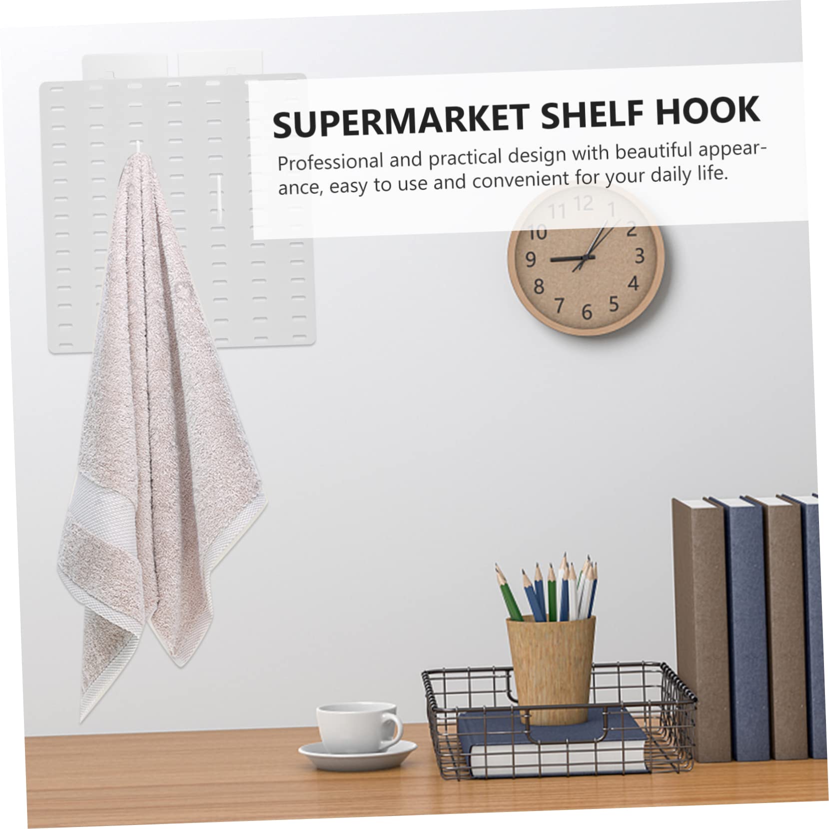 GLEAVI Supermarket Pegboard Hangers 7 Pack Space-Saving Hooks for Tools Cables