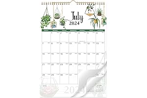 2024 Wall Calendar Science, Monthly Wall Calendar 2024-2025, Hanging Wall Calendar with Potted Plants Design