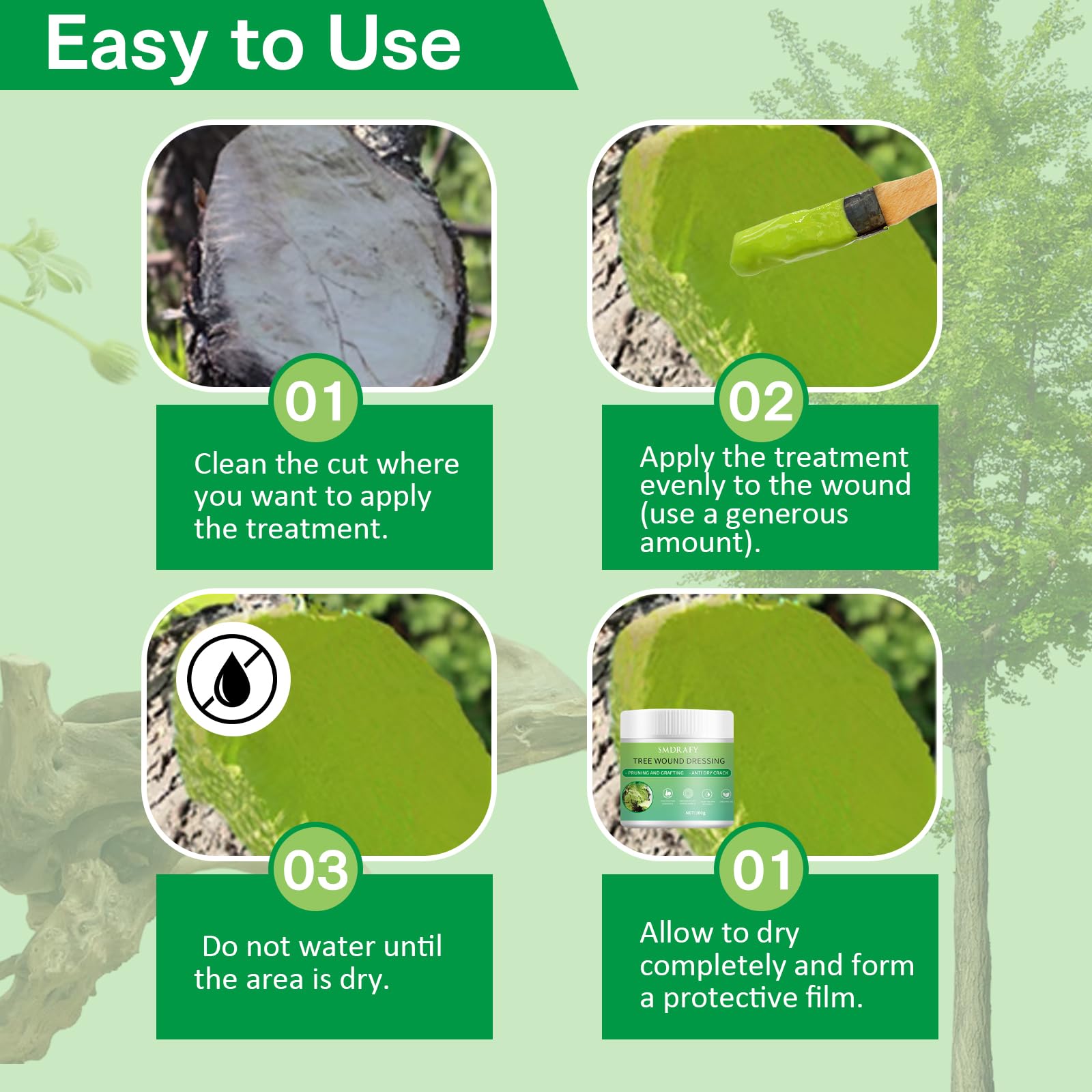Pasta Cicatrizante para Injertos, Pasta Cicatrizante Plantas, Cicatrizante Arboles, Aplicable a plantas, árboles y Arbustos para Reducir la Escorrentía de Agua y Formar una Película Protectora,300G