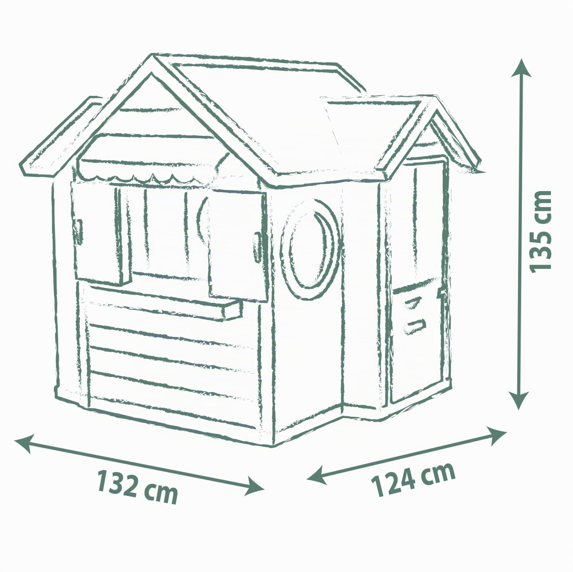 Smoby Life Chef House - Casa Restaurante de Juguete y Cocina para Niños, 48 Accesorios, Caja Registradora, Cocina, Juguete Educativo, protección Anti-UV, Material Reciclado, +2 Años (7600810407)