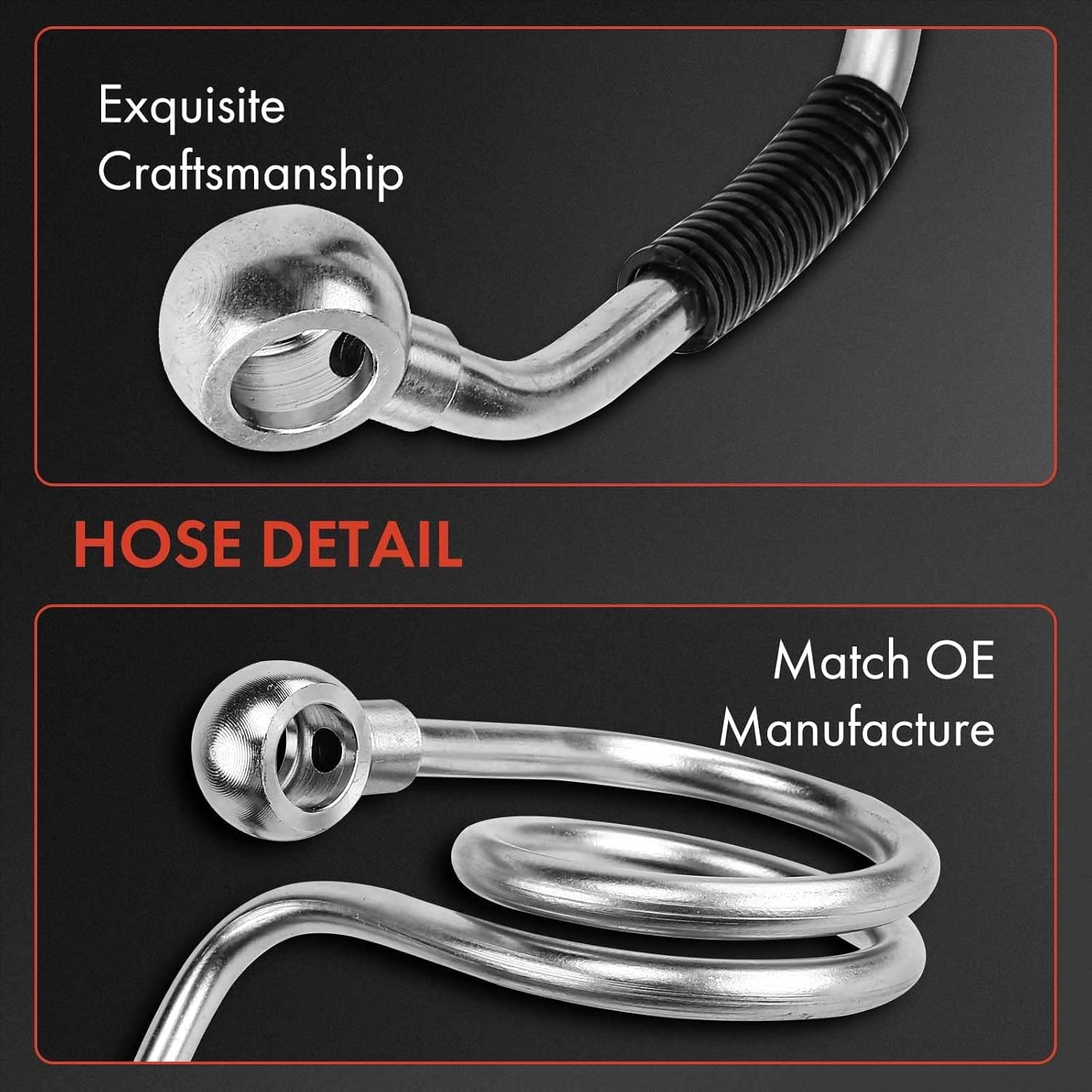 A-Premium Power Steering Pressure Hose Line Assembly Compatible with Audi A6 2005-2011, A6 Quattro 2005-2011, with Washer, Pump To Rack/Gear