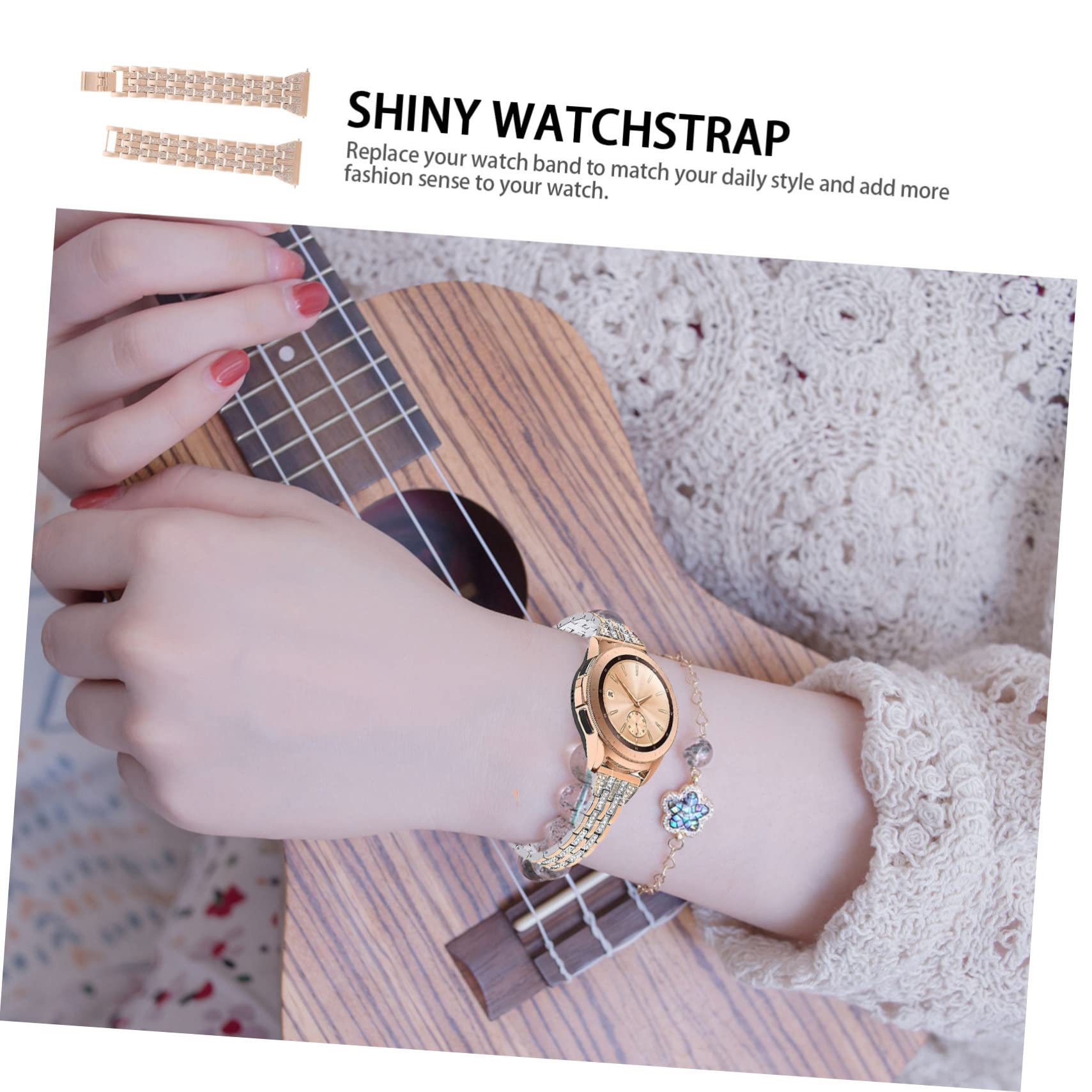 Gatuida 3 Uds Correa De Reloj 4 Accesorios Relojes Reutilizables Encantos Correa De Reloj Brillante Relojes De Mujer Para Mujer Correa De Reloj De Acero Inoxidable Cinturón Flash