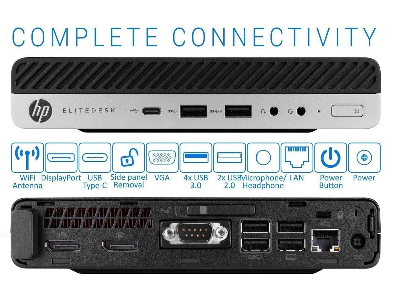 HP EliteDesk 800 G3 Desktop Mini Intel i5-7500T 8GB RAM 256GB SSD