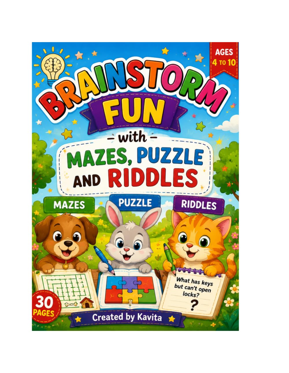 Brainstorm fun: With maze puzzle and riddles
