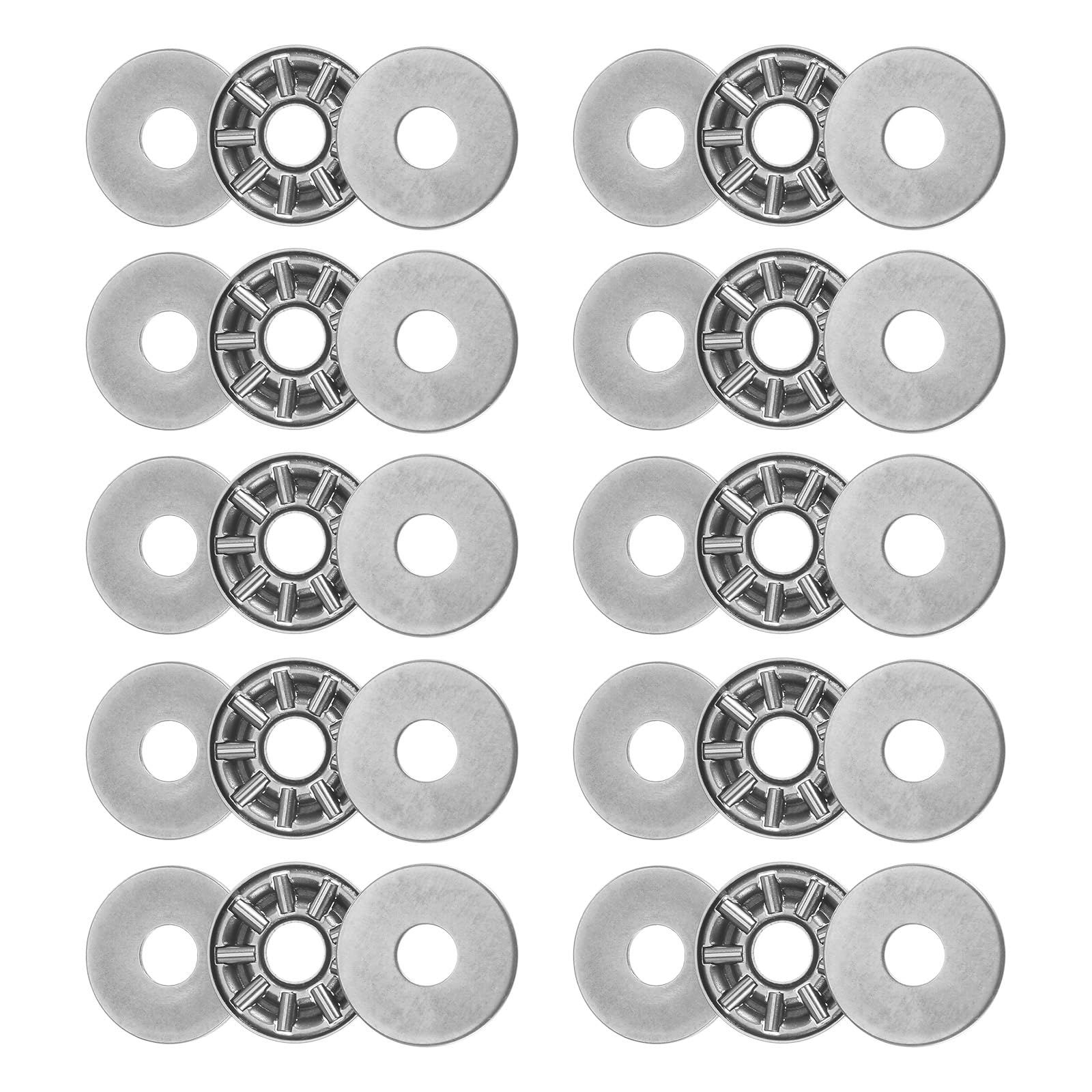 uxcell AXK0619 Thrust Needle Roller Bearings with Washers 6mm Bore 19mm OD 2mm Width 10pcs