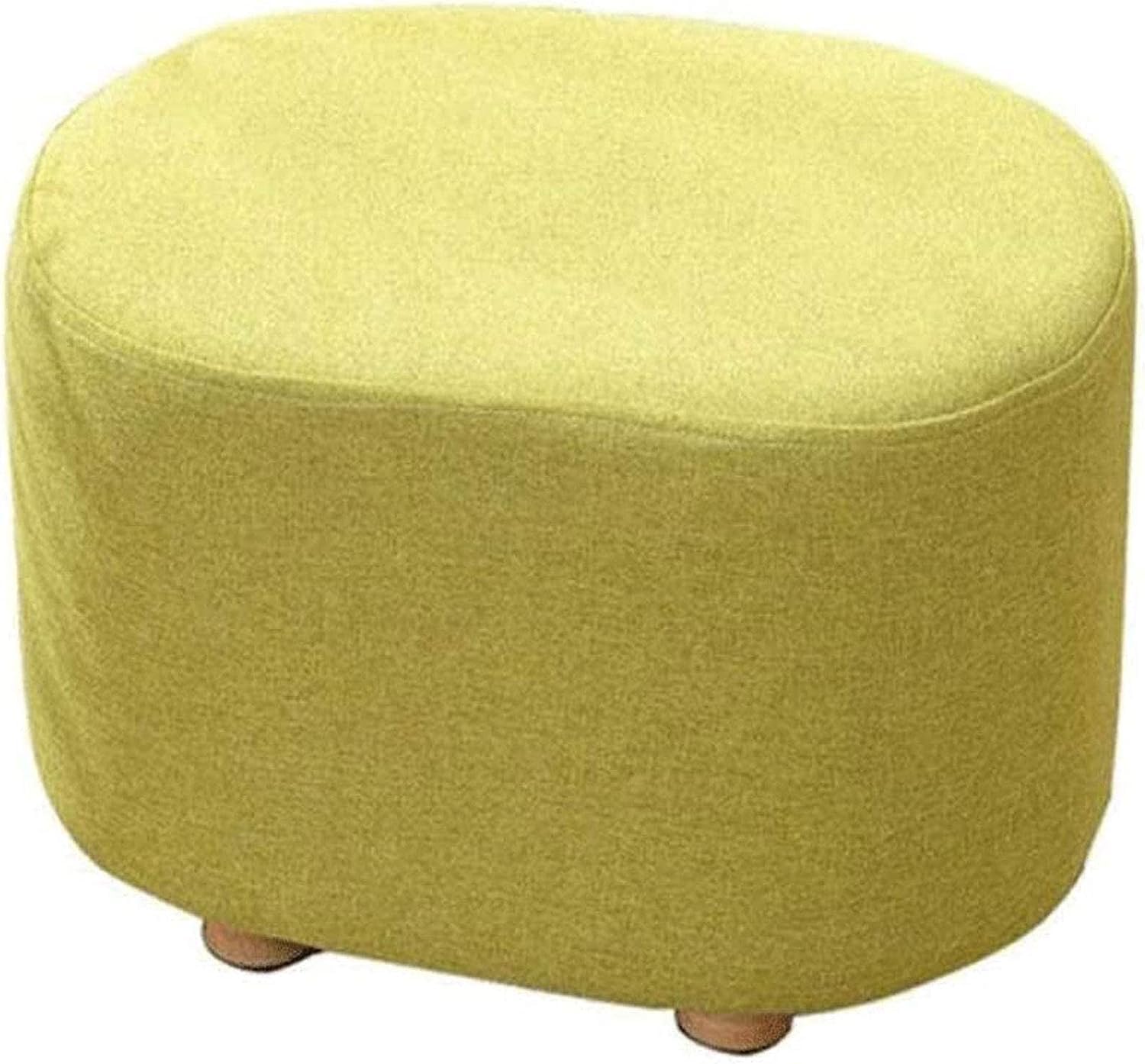 Tabouret ottoman repose-pieds en bois massif et tissu pour salon et coiffeuse
