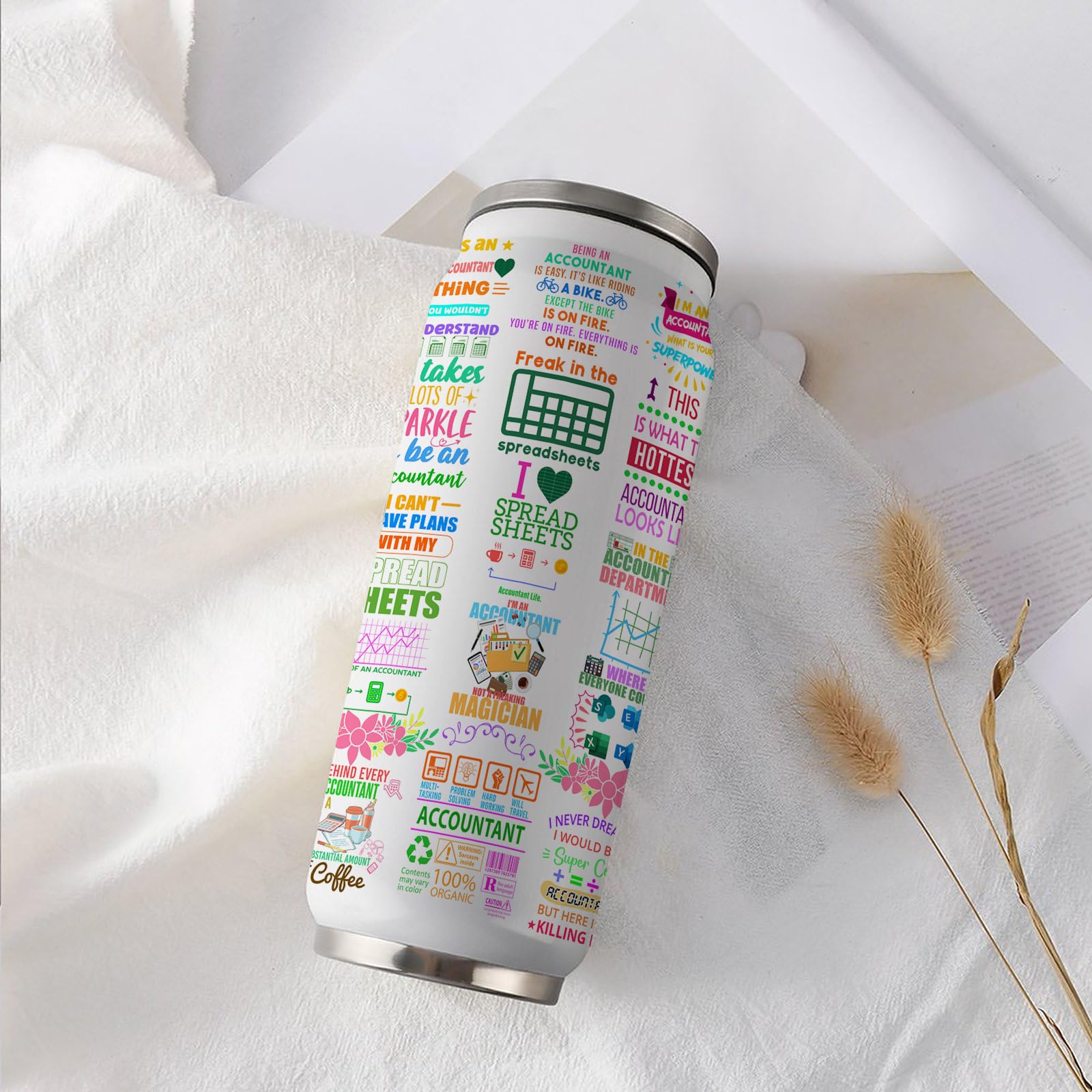 Accountant Gifts for Women Girls, Accountant Stainless Steel Insulated Tumbler With Straw Lid,Accountant Appreciation Tumbler Accountant Coffee Mug 17 OZ