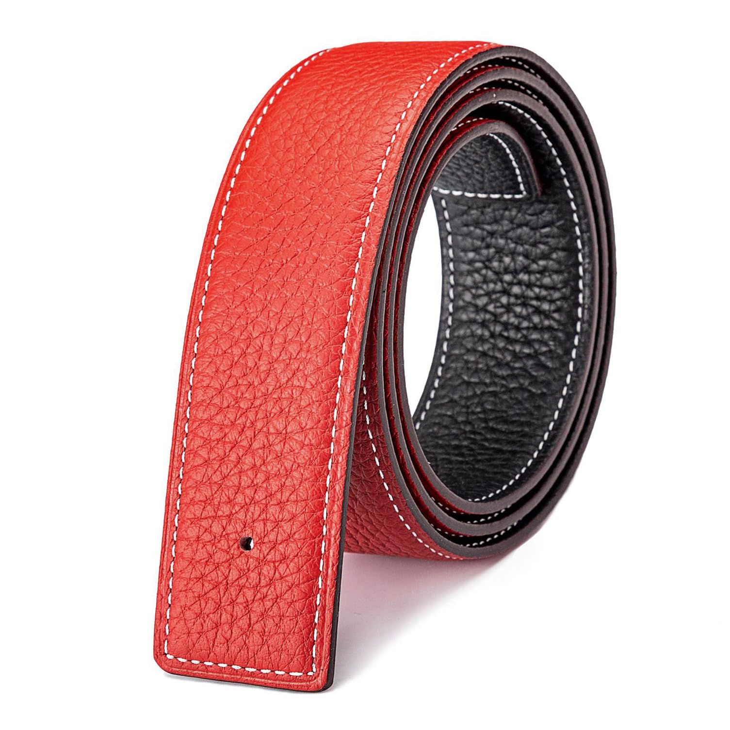 Reversible Genuine Leather Belt without Buckle for Men/Women Replacement Strap 38 mm/34 mm/29 mm Wide