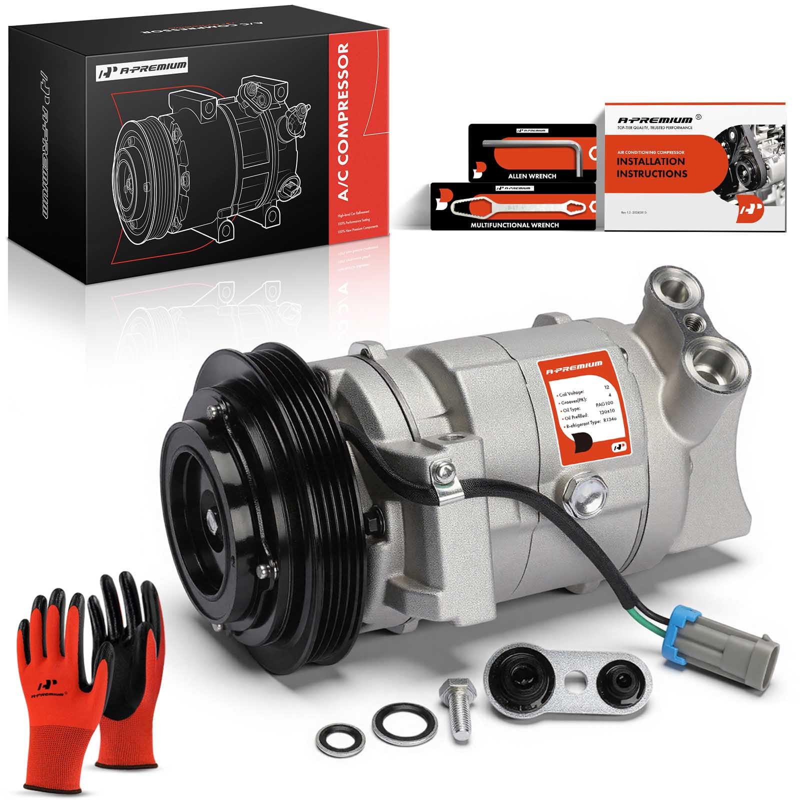 Photo 1 of A-Premium A/C AC Compressor with Clutch Compatible with Chevrolet Camaro 2010-2013 Camaro 6.2L V8, 2014-2015 Chevrolet Camaro (SS) 6.2L V8, with CVC Compressor