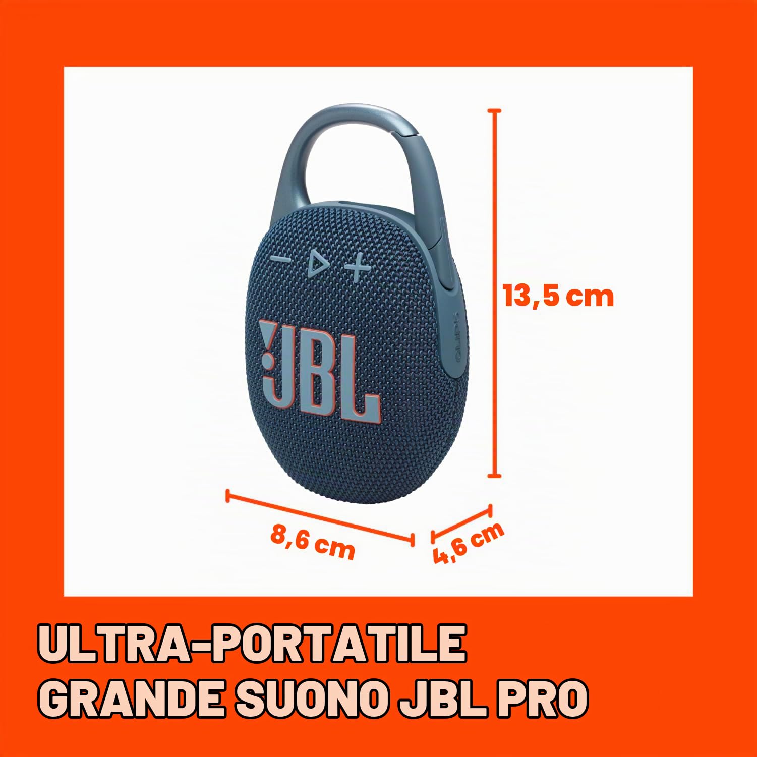 JBL Clip 5 - Ultra-Portable, Waterproof and Dustproof Bluetooth Speaker, Integrated Carabiner, Up to 12 Hours of Play, Made i