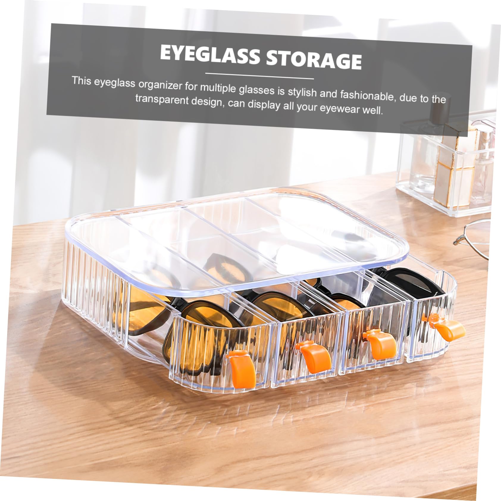 Organisateur de Lunettes de Soleil Acrylique Boîte de Rangement Transparent pour Affichage et Protection des Lunettes pour Maison et Magasin