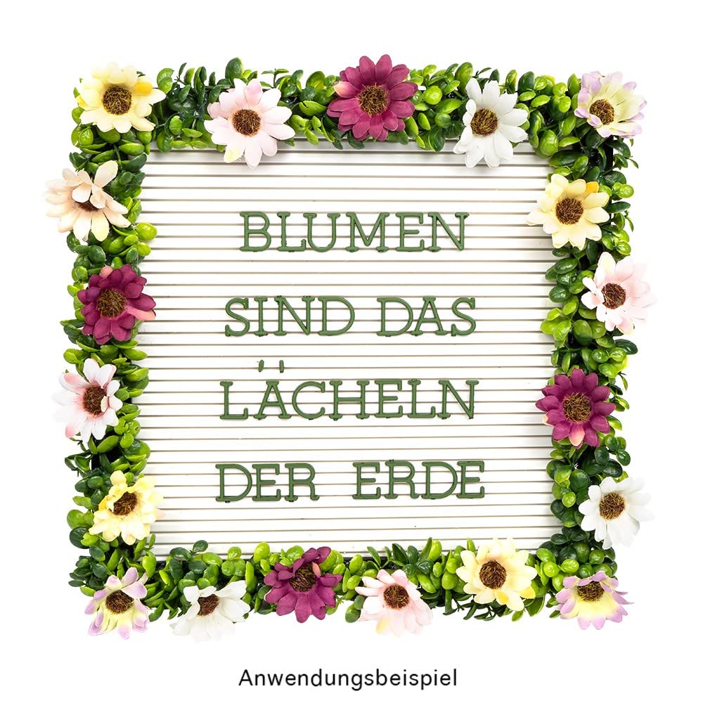 Ideen mit Herz Tablica wtykowa w czarnej drewnianej ramie | 25 cm x 25 cm | z 382 literami, cyframi i znakami