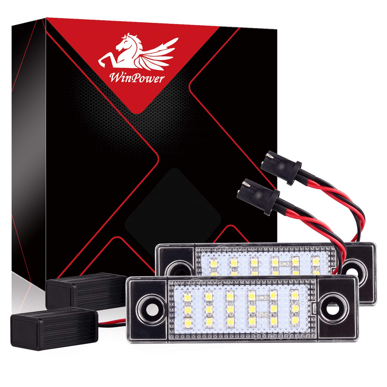 WinPower Ampoule d'éclairage de plaque d'immatriculation 18 SMD Blanc LED Sans erreur Arrière Lampe Compatible avec Chevrolet Cruze