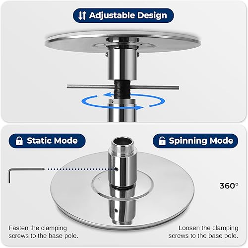 Vista 4 de SereneLife Professional Spinning Dance Pole, 45mm Portable Exercise Pole for Fitness – Durable Steel Build, Anti-Rust Finish, Suitable for Home
