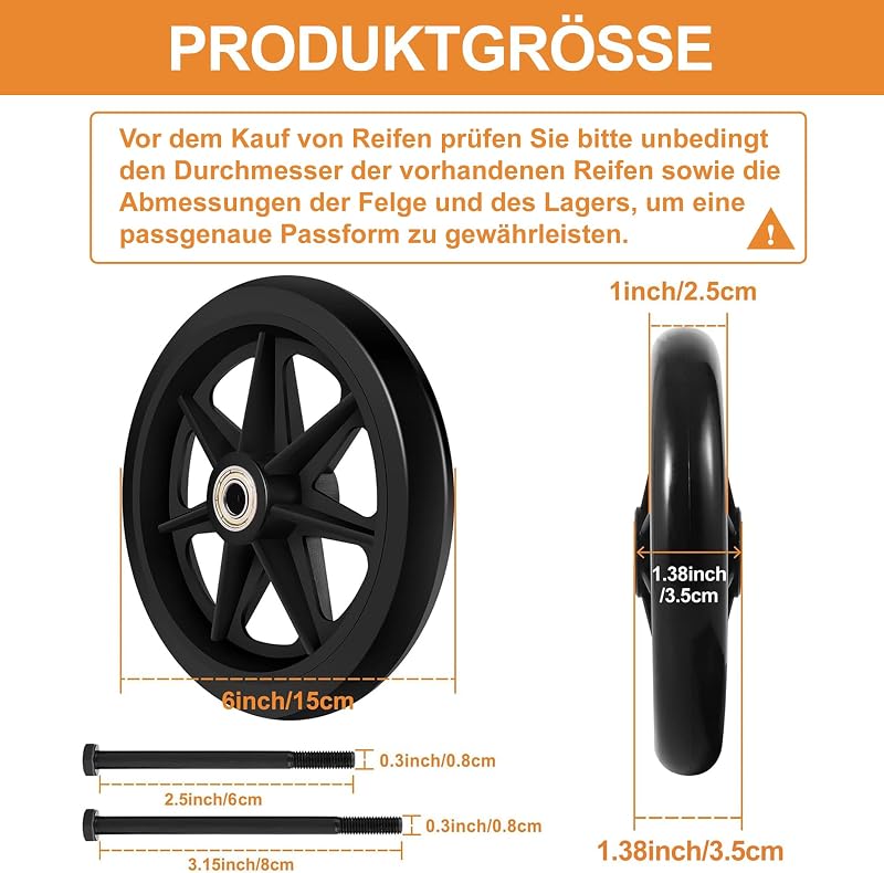 SAICOOS 2 db 150 mm-es Tömör Gumikerekes Cserekerék - Környezetbarát PU Anyag, Kopásálló, Univerzális Illeszkedés, Kerekesszékhez