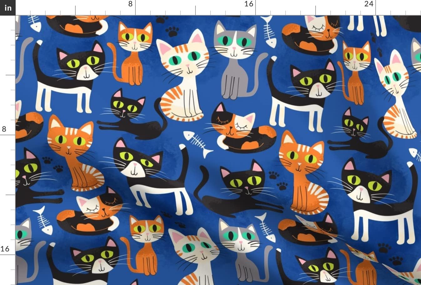 Spoonflower Fabric - Cat Kitten Cats Printed on Chiffon Fabric by The Yard - Sewing Fashion Apparel Dresses Home Decor
