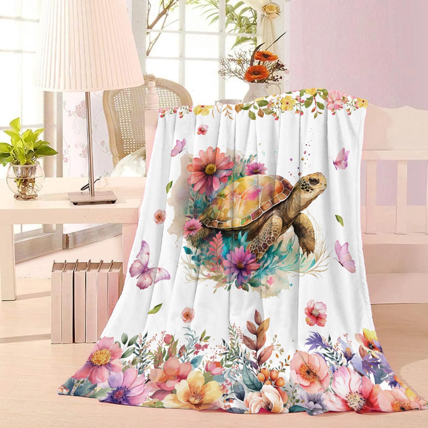 Sea Turtle Throw Blanket for Girls,Super Soft Blanket for Girls Birthday (50 * 60 in, Sea Turtle) - Image 2