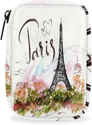 Pastillero semanal de la Torre Eiffel de París, organizador semanal de medicina con bolsa de viaje, pastillero de siete días, caja de suplementos de