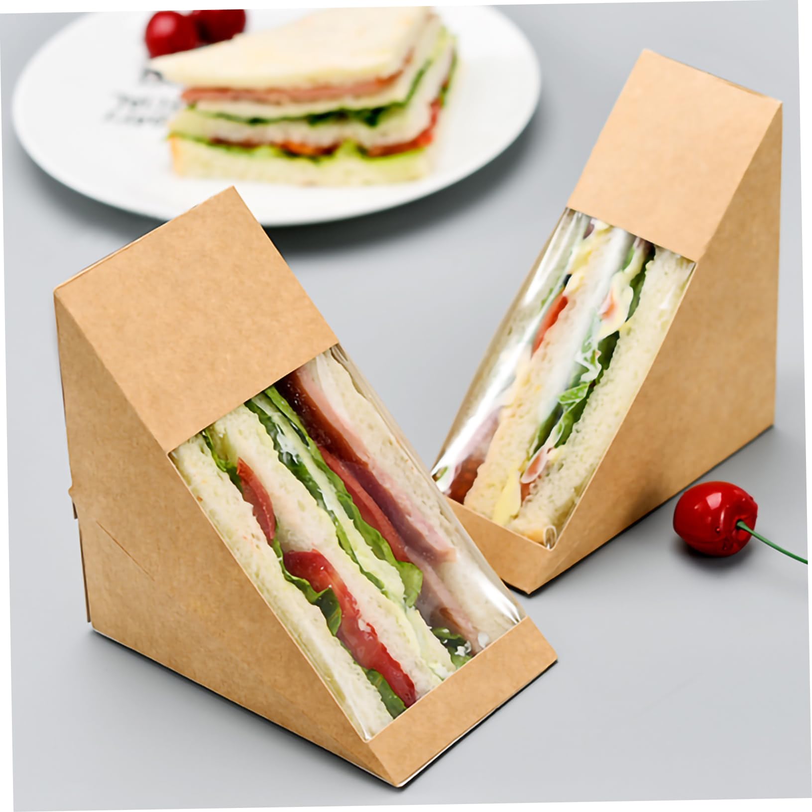 Alipis 100pièces Boîtes à Emporter Chinoises Papier Boîte Pour Sandwichs Kraft Pour Gâteaux Et Desserts