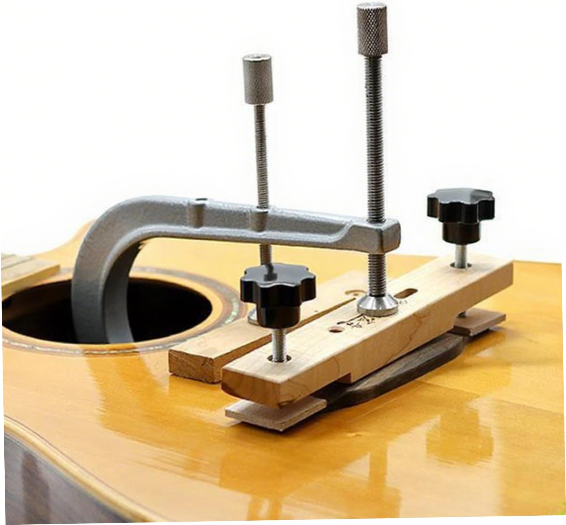 Guitar Bridge Clamp 6 Inch, 3-Hole C Clamp Tool for Acoustic Guitar and Ukulele Repair, Fix Loose Bridge with Secure Hold (150G Clamps, No Glue Included) Home Decor