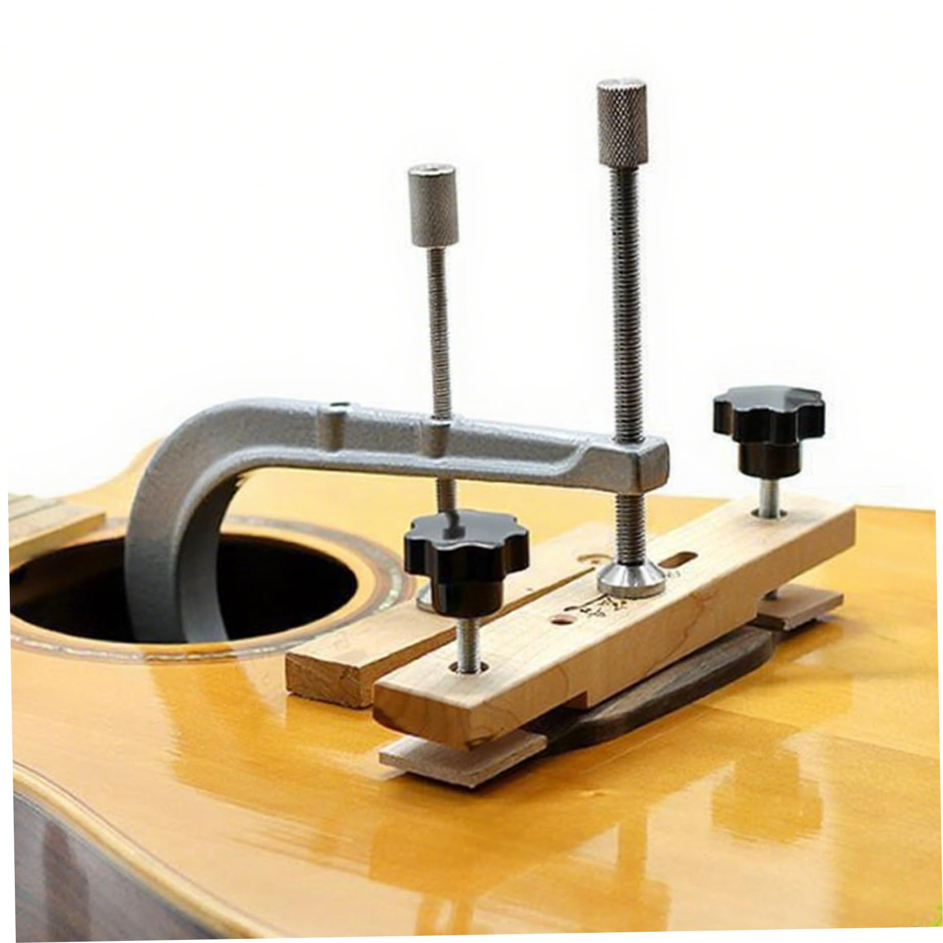 Guitar Bridge Clamp 6 Inch, 3-Hole C Clamp Tool for Acoustic Guitar and Ukulele Repair, Fix Loose Bridge with Secure Hold (150G Clamps, No Glue Included) Home Decor