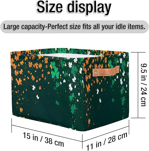 Vista 159 de Cestas de almacenamiento con asas, cubo de almacenamiento rectangular de tela rectangular plegable de juguetes para armario, estantes, lavandería, C