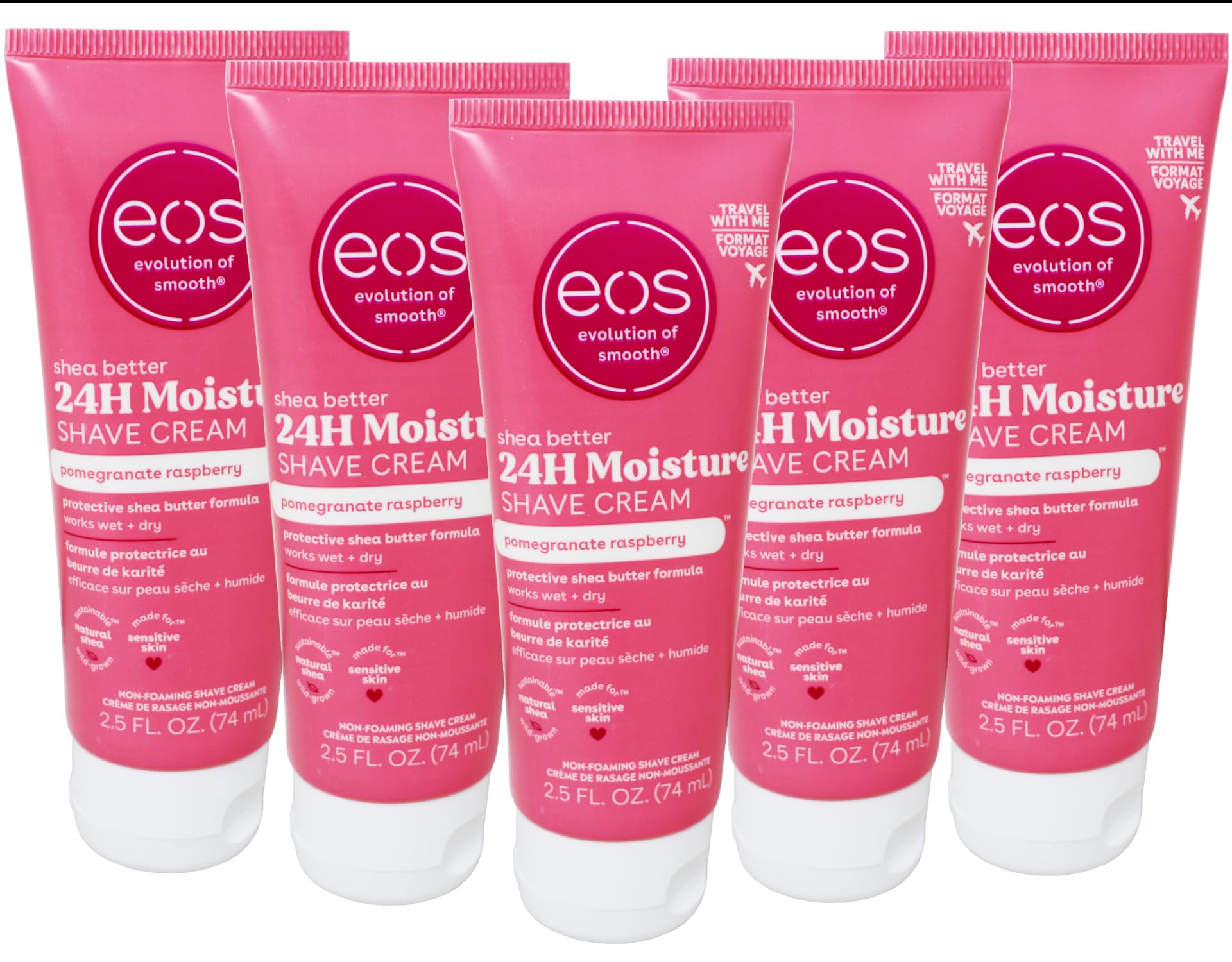 Snapklik.com : Eos Shave Cream Pomegranate Raspberry, 2.5 Ounces Each