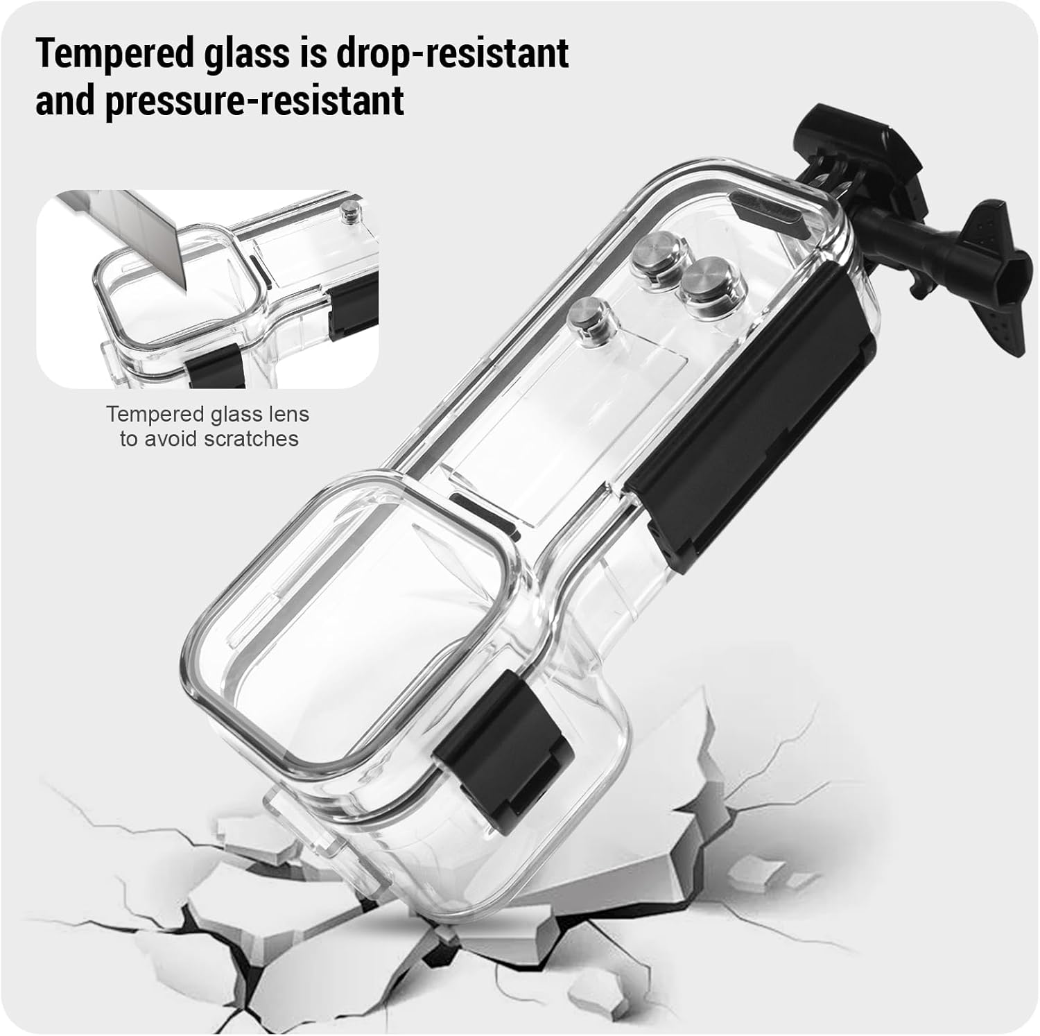 OKFUN 147FT/45M Waterproof Housing Case Compatible with DJI Osmo Pocket 3 Diving Underwater Dive Cover Protective Shell with Bracket Mount Camera Pocket3 Accessories