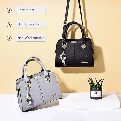 Miniatura 6 de FANDARE Bolso elegante para mujer, bolso de hombro, bolso cruzado de viaje, bolso de mensajero para compradores, impermeable, de piel sintética