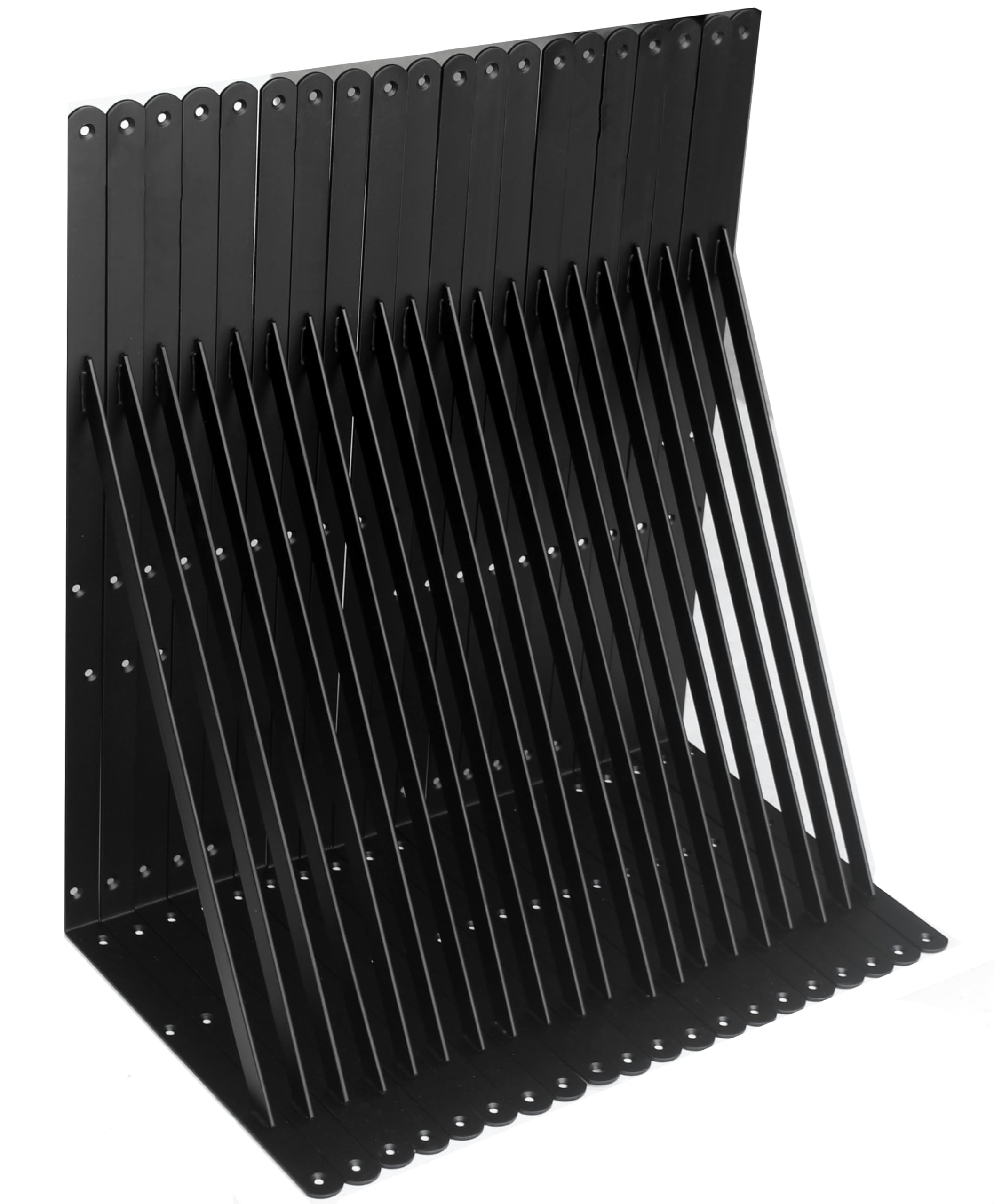 20 Pack L24 x H 12" Black Heavy Duty Shelf Brackets with Screws Metal Shelf Brackets Shelf Support Angle Brackets for Shelves L Brackets Heavy Duty Floating Shelf