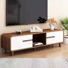TV Board, Modern Decor, TV Stand, Low Board, TV Rack, Width 47.2 / 55.0 / 63.0 / 70.9 x Depth 11.8 x Height 17.7 inches 120 / 140 / 160 / 180 x 30 x 45 cm, Natural Wood, Storage Shelf