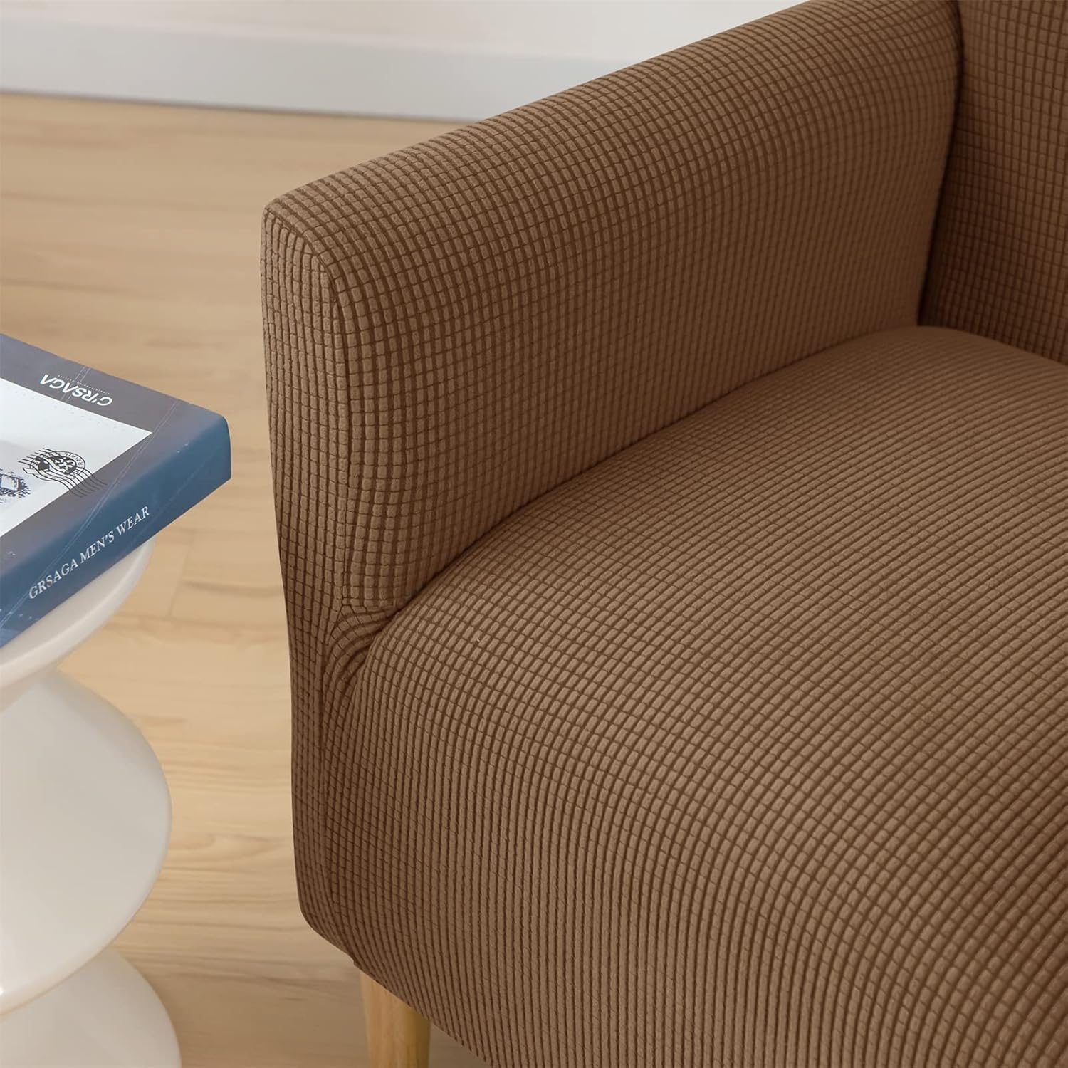 Stretch Armchair Cover Sofa Slipcover, Removable Chair Cover Replacement Couch Furniture Protector for Living Room (Dark Coffee)