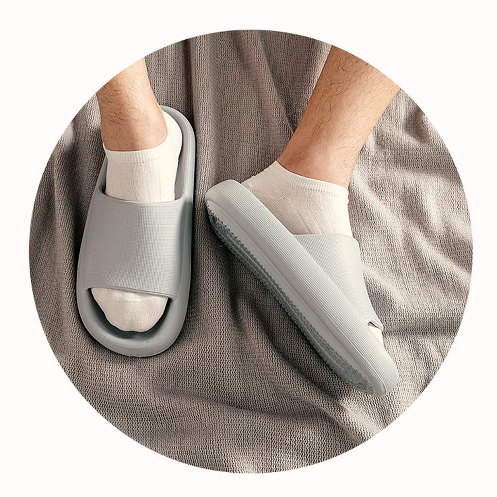Zapatillas de baño Los deslizadores del verano de los hombres de cubierta inferior de baño suave Inicio resistente al desgaste aumento de cuatro estaciones espesados ​​con fugas sandalias y zapatillas