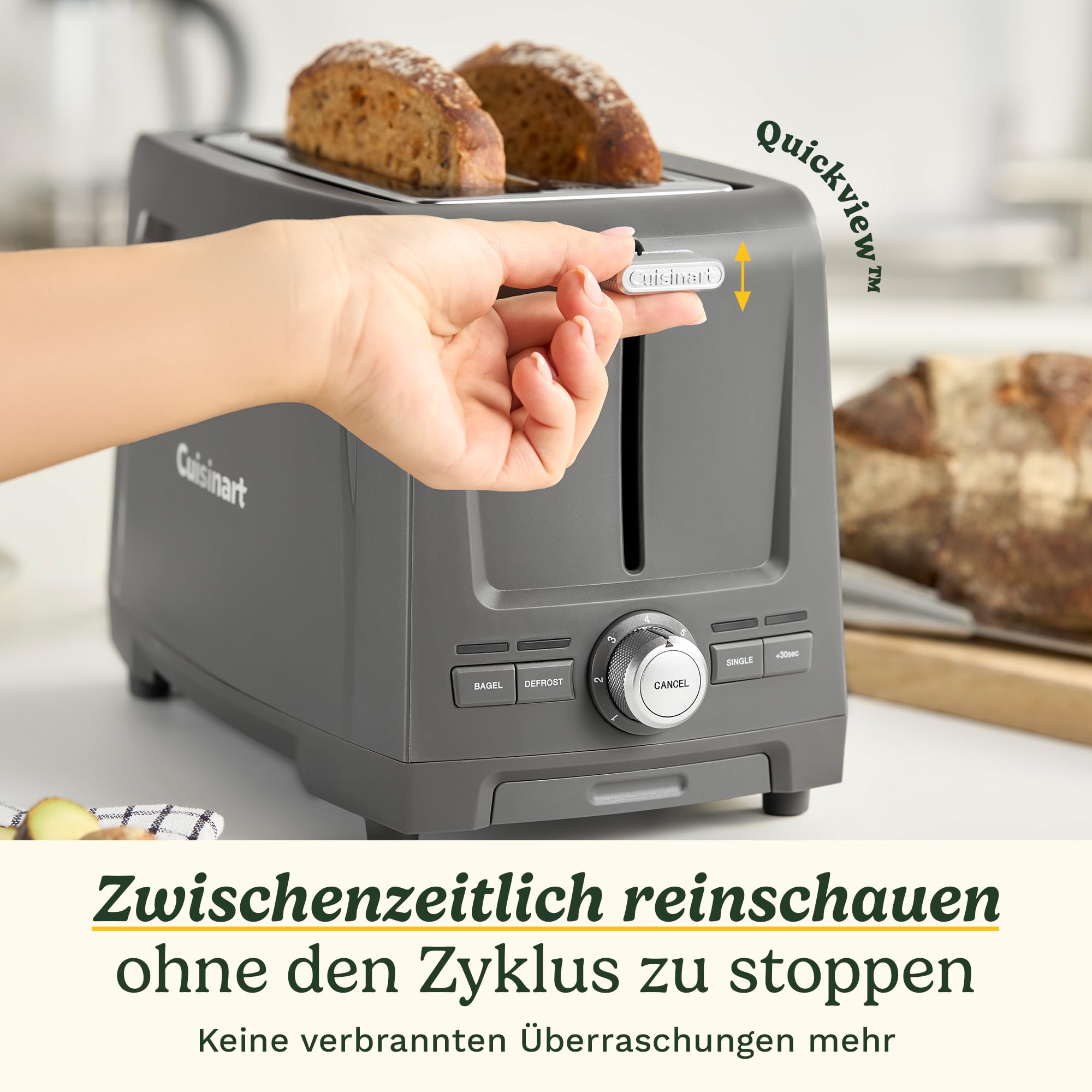 Cuisinart Core Collection 2-Scheiben-Toaster | Extra-lange Schlitze für Artisan-Brote | Bagel-Funktion | High-Lift Quickview™ | Einzel-Scheiben- & Auftau-Funktion | +30 Sek