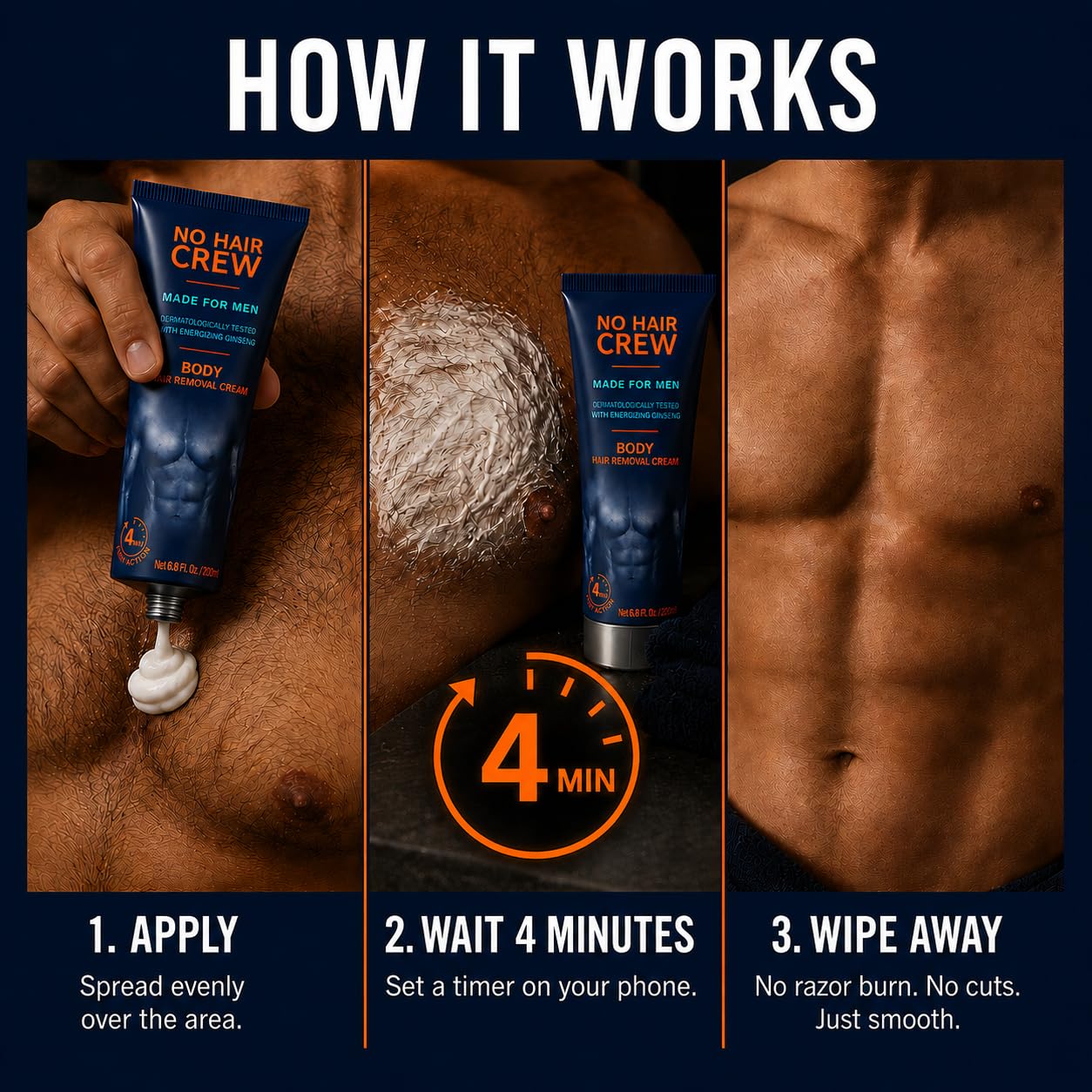 No Hair Crew Body Hair Removal - Painless Manscaping -4 No Hair Crew Body Hair Removal - Painless Manscaping -4