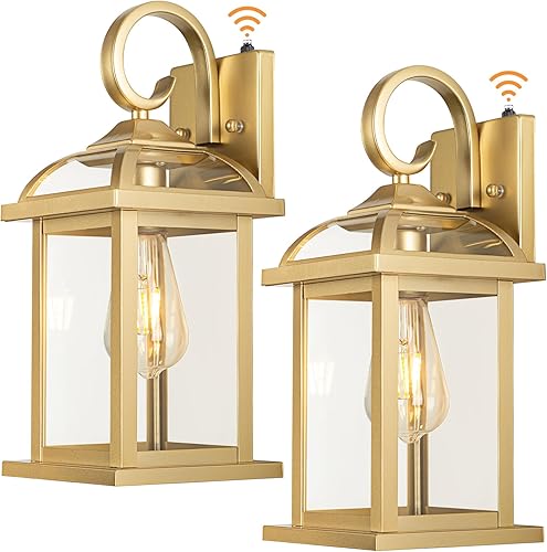 Vista 17 de Paquete de 2 lámparas exteriores negras, luces de pared de aluminio antioxidante para luces de porche de casa, luces IP65, impermeables, de vidrio