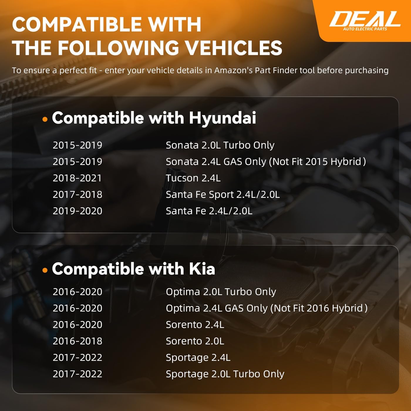 DEAL 4pcs UF764 Ignition Coil Pack + 4 Double Iridium Spark Plugs Compatible with Hyundai Sonata Tucson Santa Fe Kia Optima Sorento Sportage 2.0L 2.4L