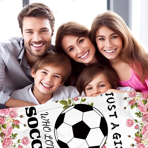 Miniatura 6 de Manta de fútbol de regalo para niñas, mantas y mantas de ropa de cama de franela de felpa regalos de fútbol para niñas, adolescentes, niños y