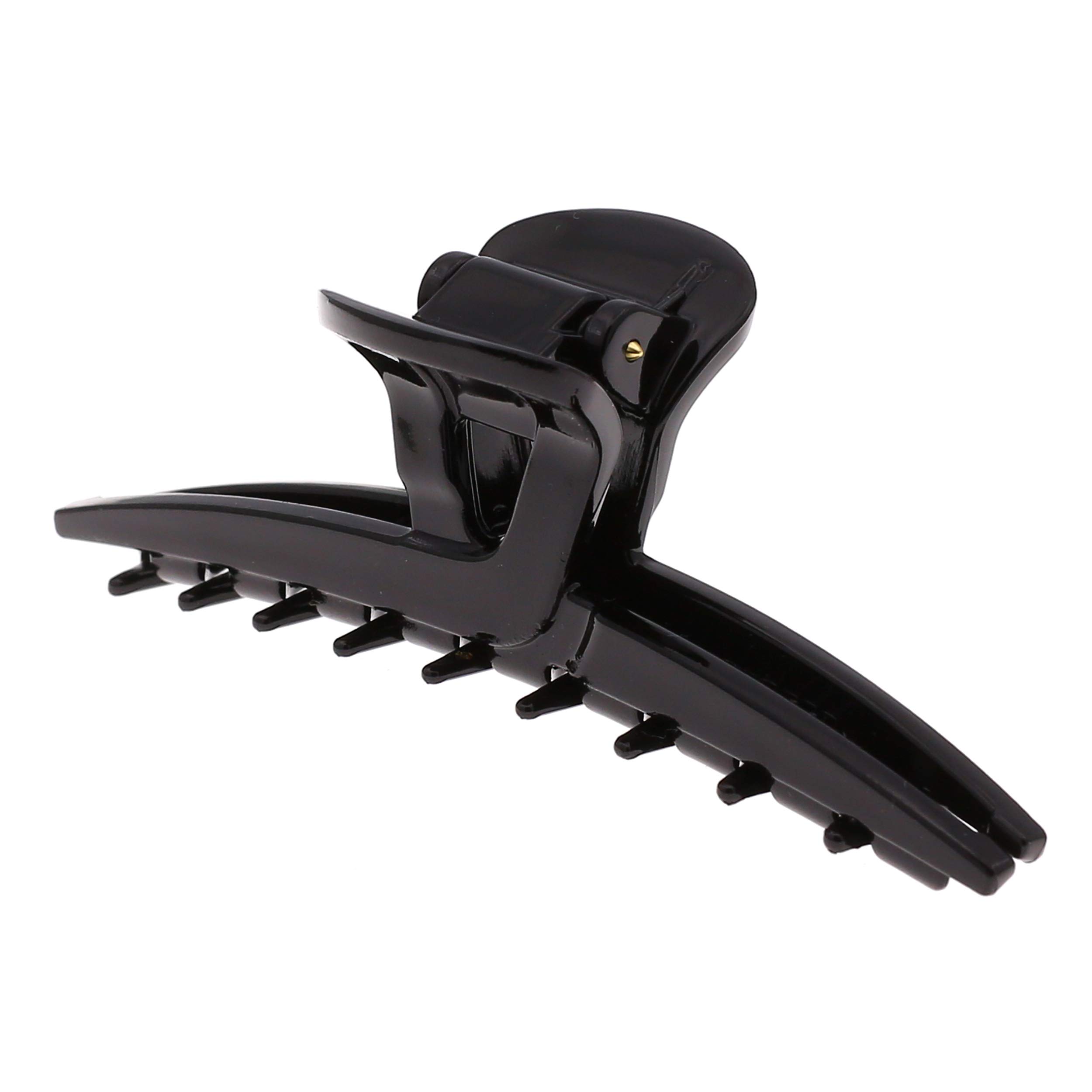 CamilaPARIS CP2661 (3.25") French Made Hair Accessories for Women, Hair Claw Clamp Clips, Black, Black. Strong Hold/No Slip Grip and Durable Styling Girls Hair Ornaments. Made in France