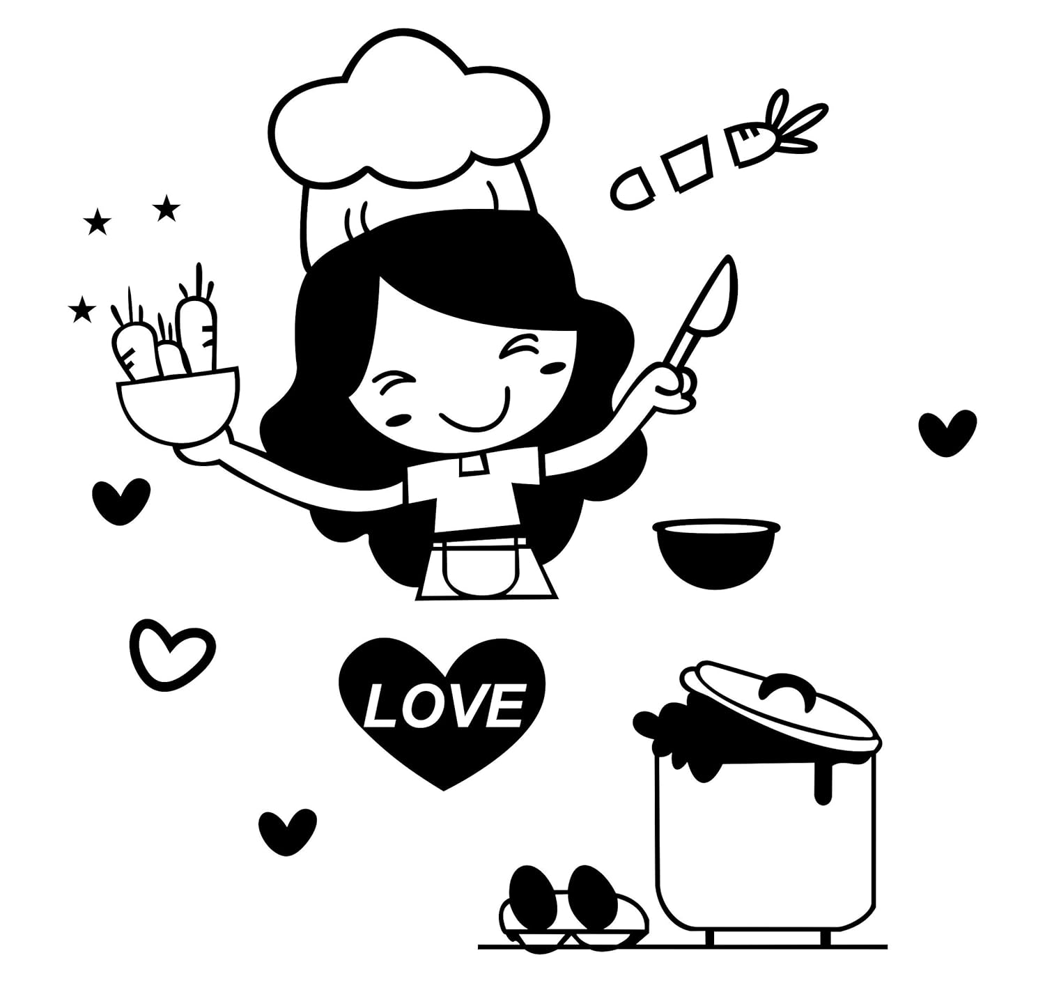 Creatick Studio Decorative Kitchen Wall Sticker Size72cmx71cm