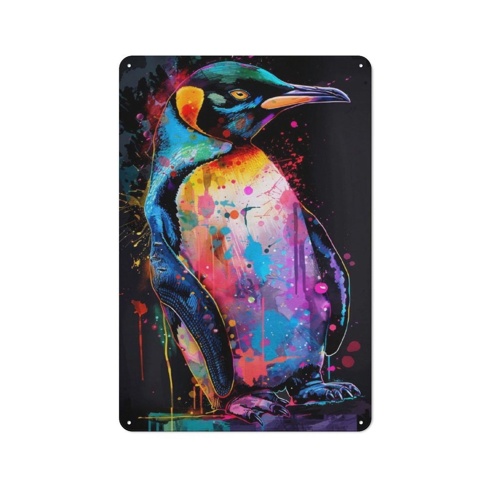 Junmoney Penguin Animal Painting Vintage Printed Metal Sign 30X20cm For Bar Or Restaurant, For Restaurant Interior Fans