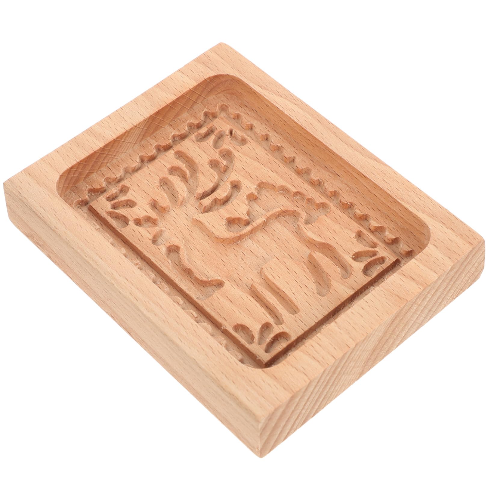 PRETYZOOM Wooden Cookie Mold for Baking Biscuit Press Mould Decorative Cookie Maker Beech for Family and Friends for