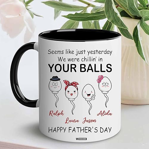 Vista 20 de WHIDOBE Taza personalizada para papá (1 niño) taza personalizada de 11 oz 15 onzas para papá de niños, regalo divertido para el día del padre