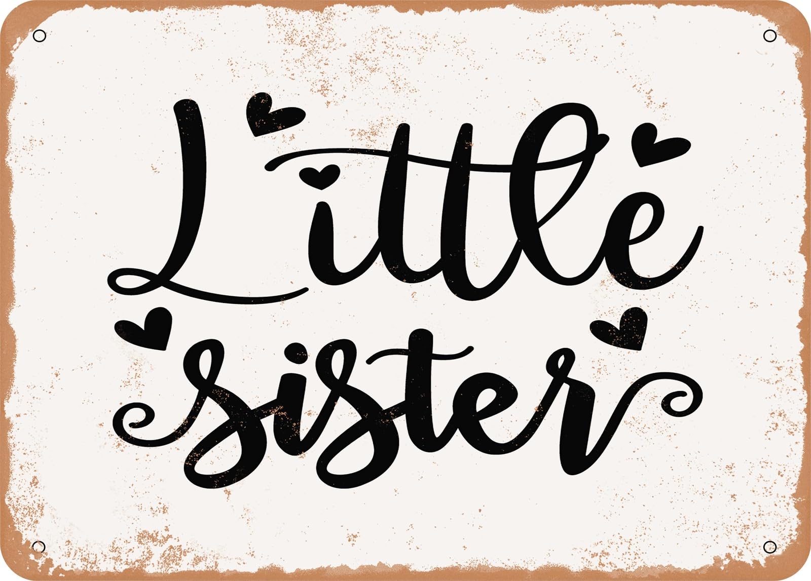Miaomansenstore Metal Sign - Little Sister - Vintage Look Sign Home Decor